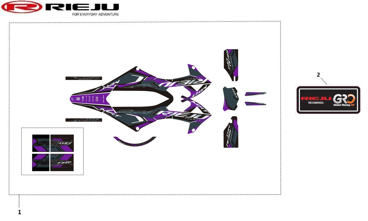 JEU D'AUTOCOLLANTS NOIR/VIOLET