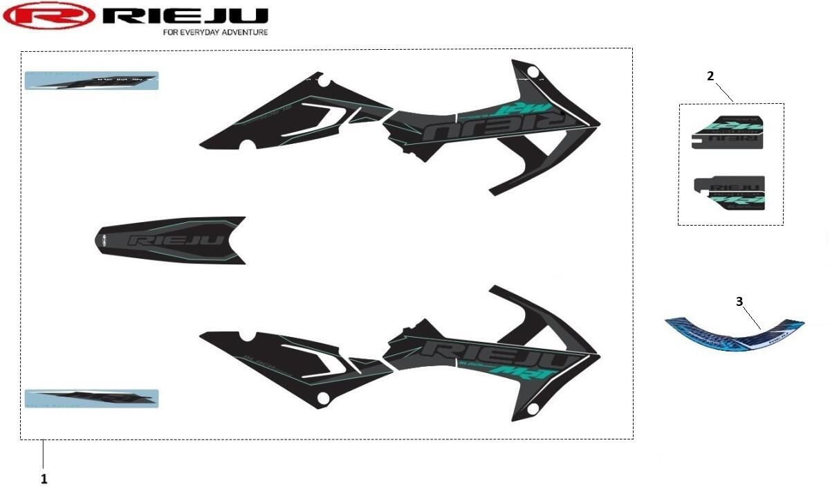 JEU D'AUTOCOLLANTS BLACK SERIES BLEU