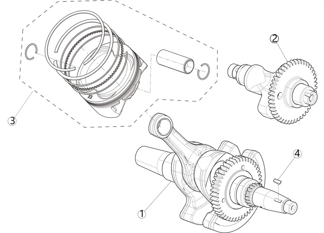 ENSEMBLE VILEBREQUIN / PISTON / BALANCIER