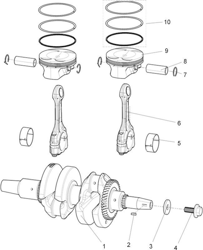ENSEMBLE VILEBREQUIN / PISTON / BALANCIER
