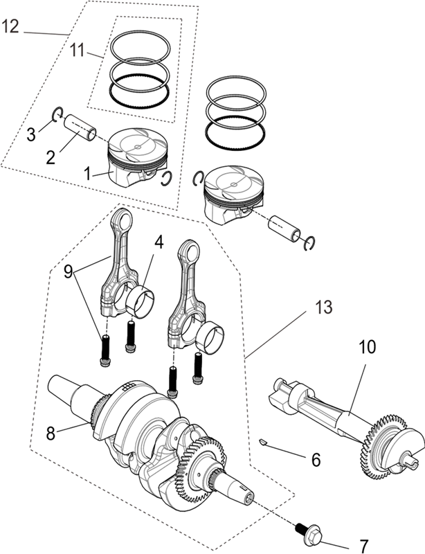 ENSEMBLE VILEBREQUIN / PISTON / BALANCIER