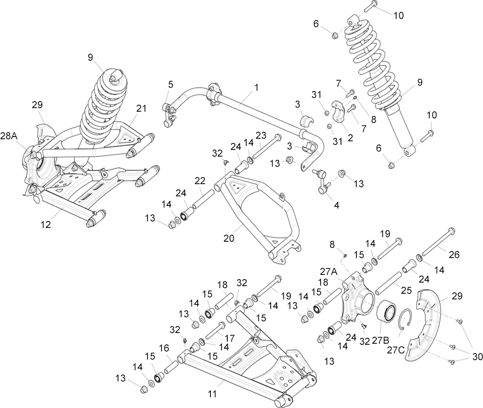 ENSEMBLE SUSPENSION ARRIERE