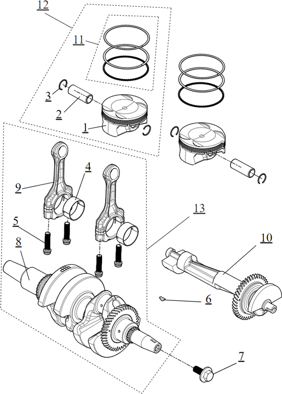 ENSEMBLE VILEBREQUIN / PISTON