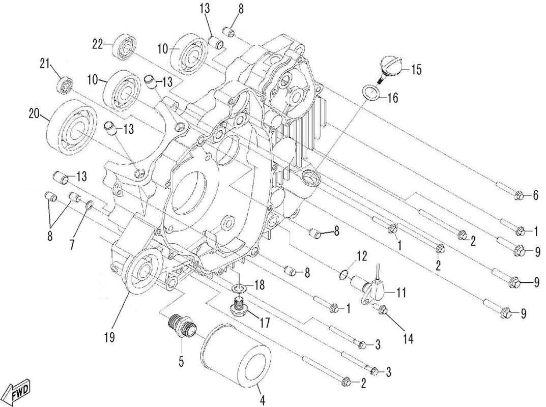 CARTER MOTEUR GAUCHE