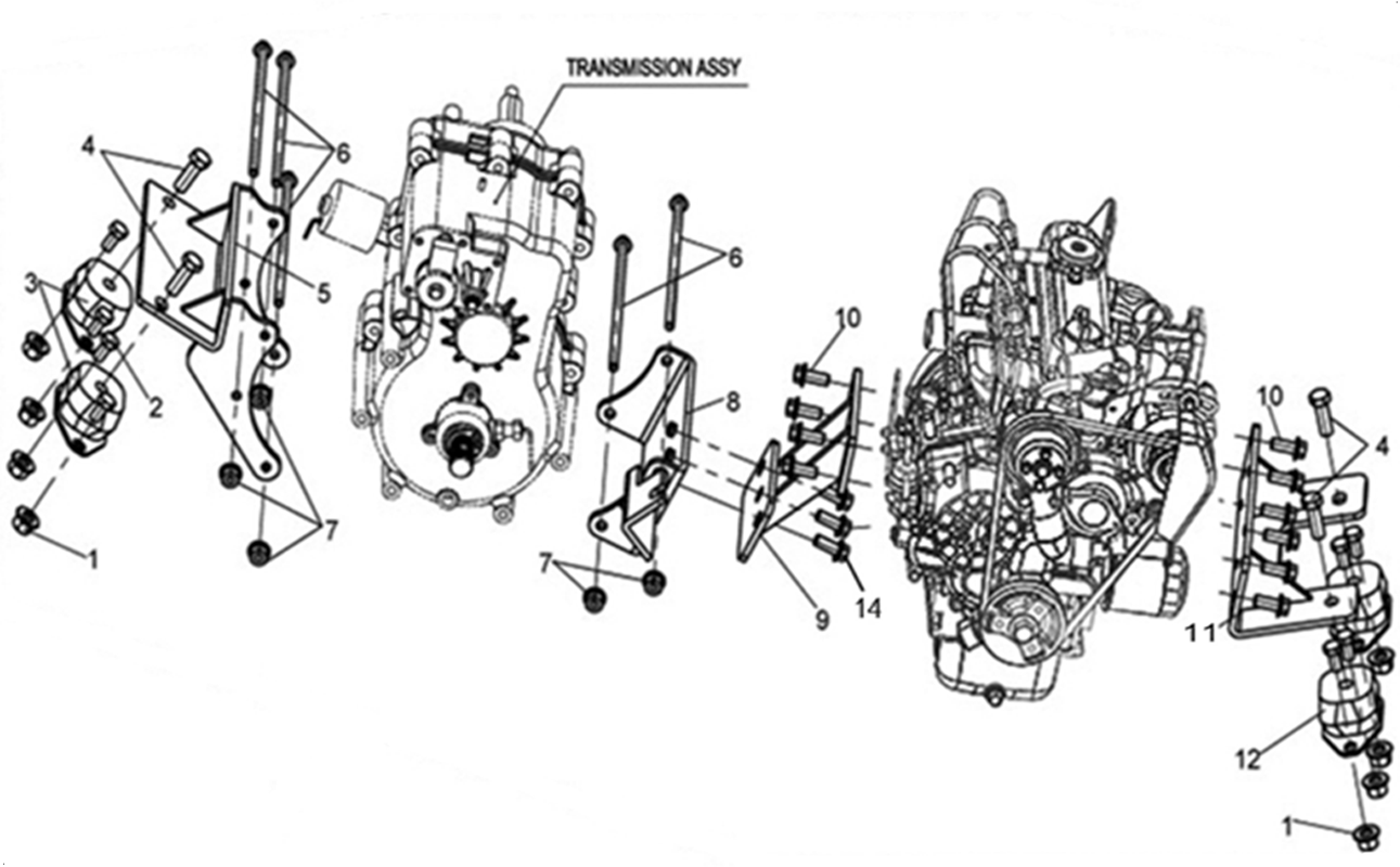SUPPORTS MOTEUR ET BOITE DE VITESSES